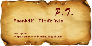 Psenkó Titánia névjegykártya